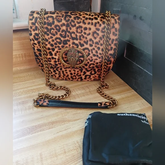 Kurt Geiger NWT "The Chelsea" Leopard Pony Hair Shoulder Bag With Dustbag - Picture 2 of 13